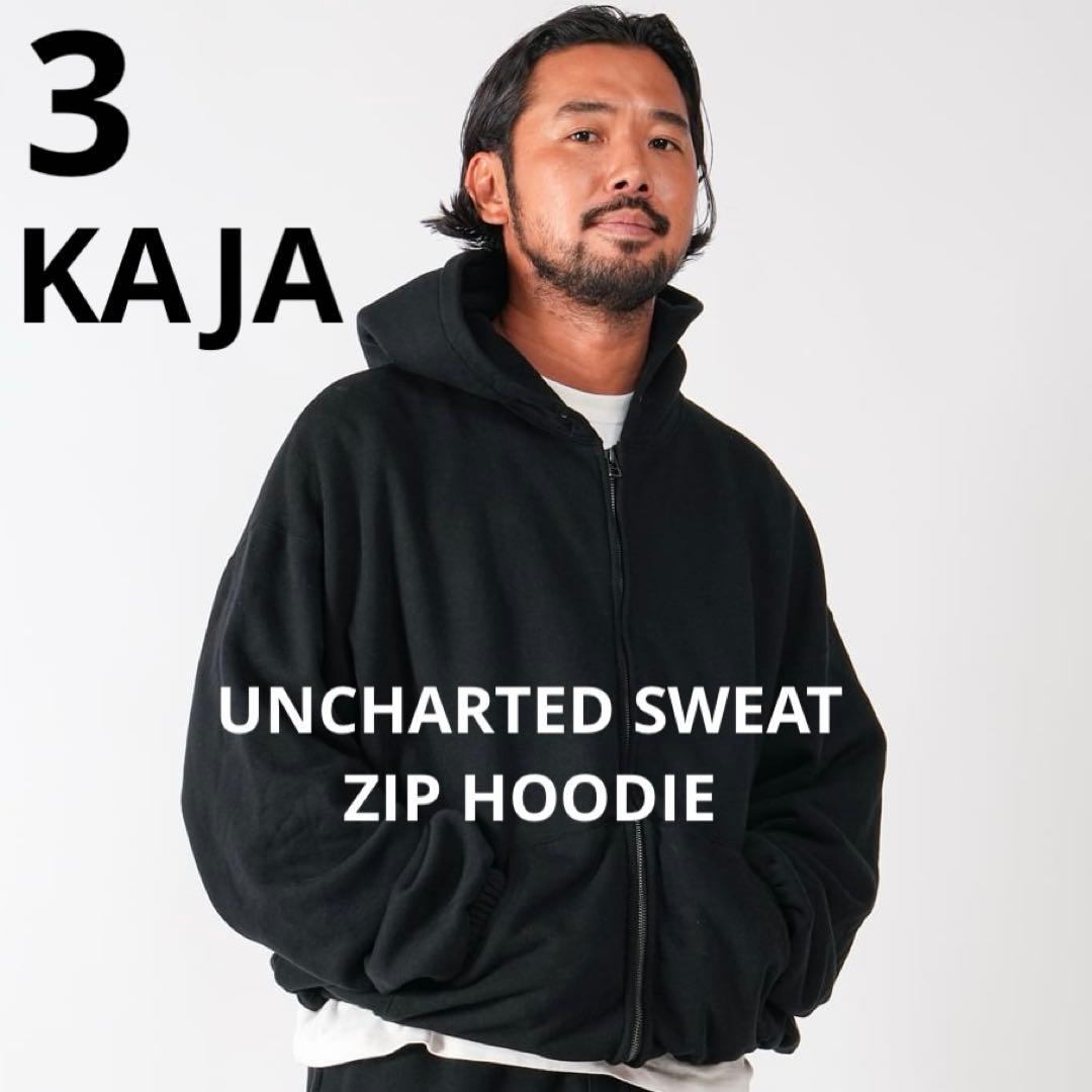 KAJA スウェット ジップ フーディー パーカー デニム ダウン OVY