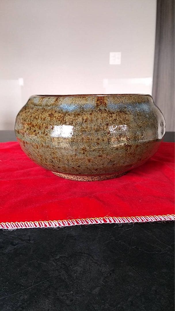 李朝　会寧　国焼　韓国美術　朝鮮美術　海鼠釉　茶道具　煎茶器　小壷