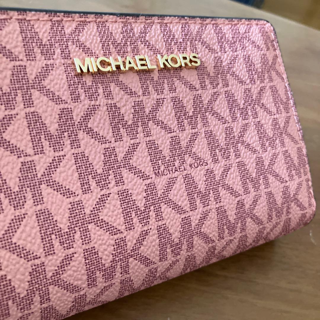 新品未使用　マイケルコース　二つ折り財布　ピンク