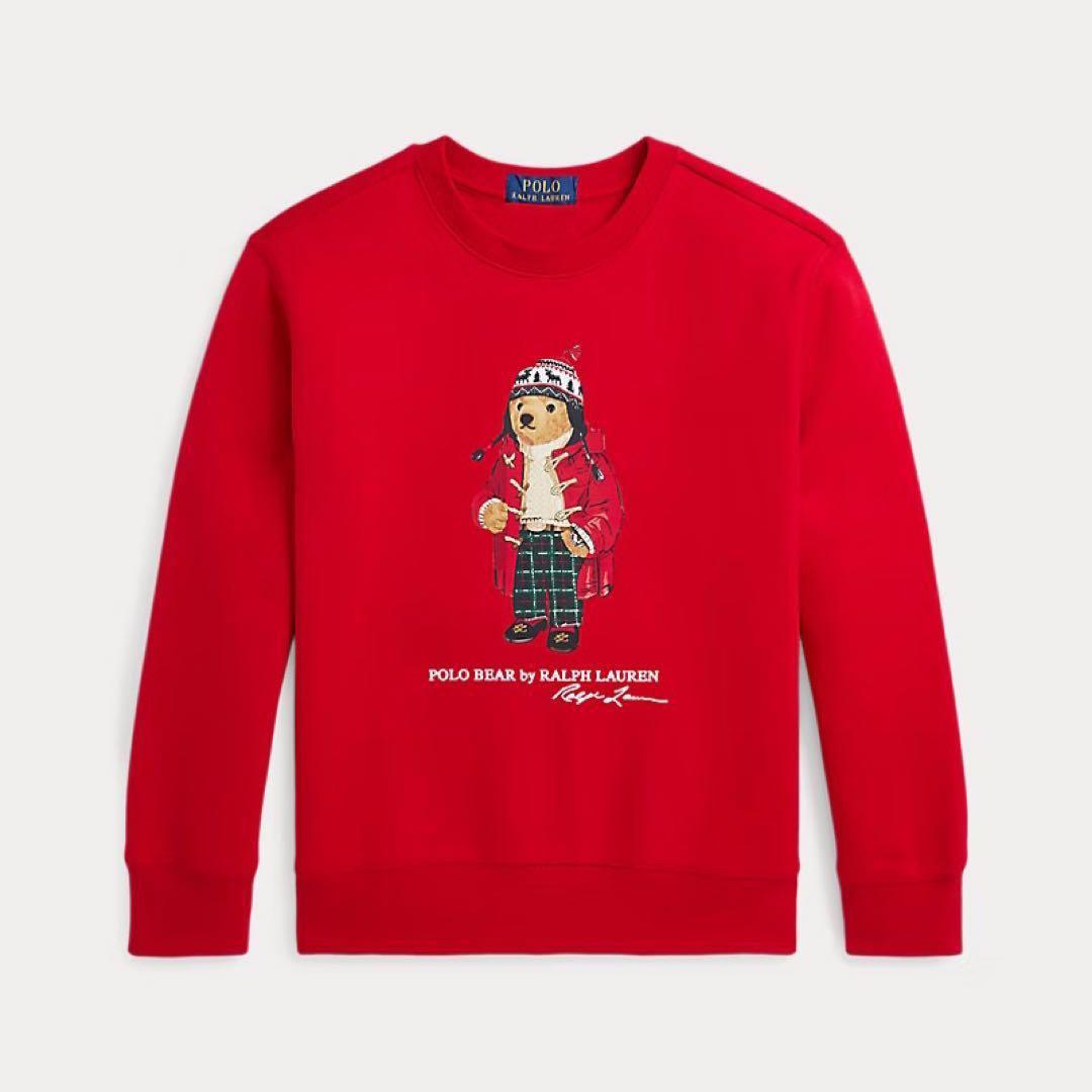 【新品】ラルフローレン ポロベア トレーナー レッド 140
