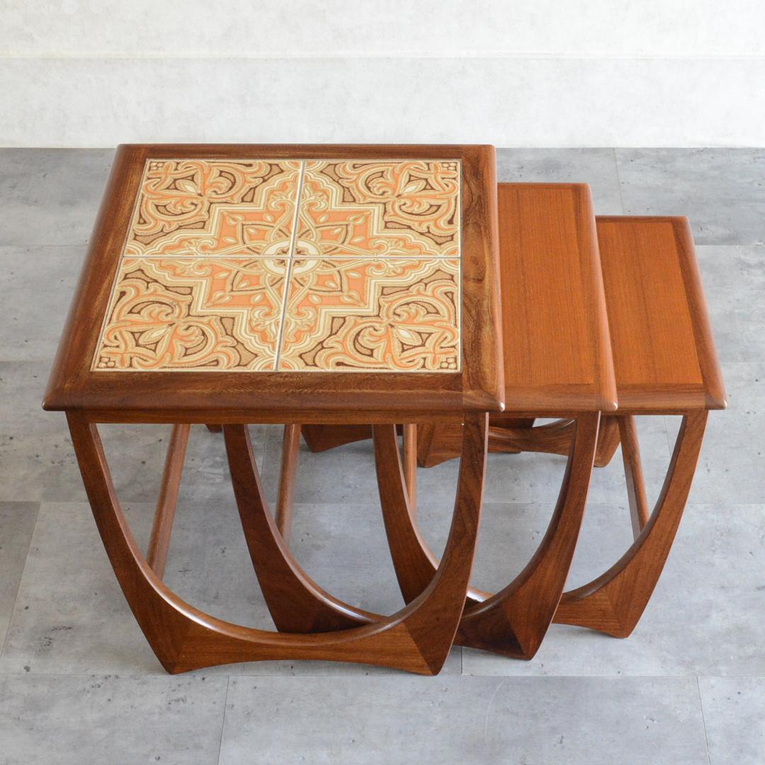 G-PLAN ヴィンテージ タイルトップ ネストテーブル サイドテーブル 花台