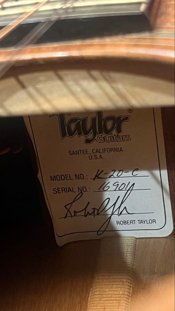 Taylor K20C（1992年製）／オールコア初期モデル／純正ハードケース付