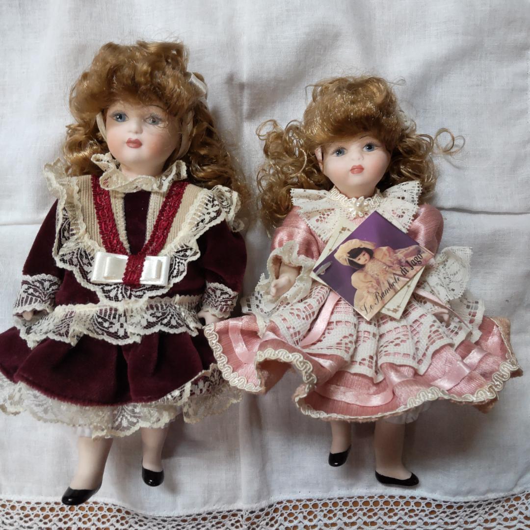 人形　2体　イタリア製　ドール　ヴィンテージ　西洋人形　ビスクドール