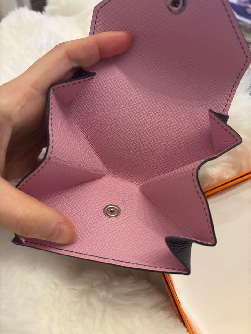 HERMES ネイビー レザー ケース