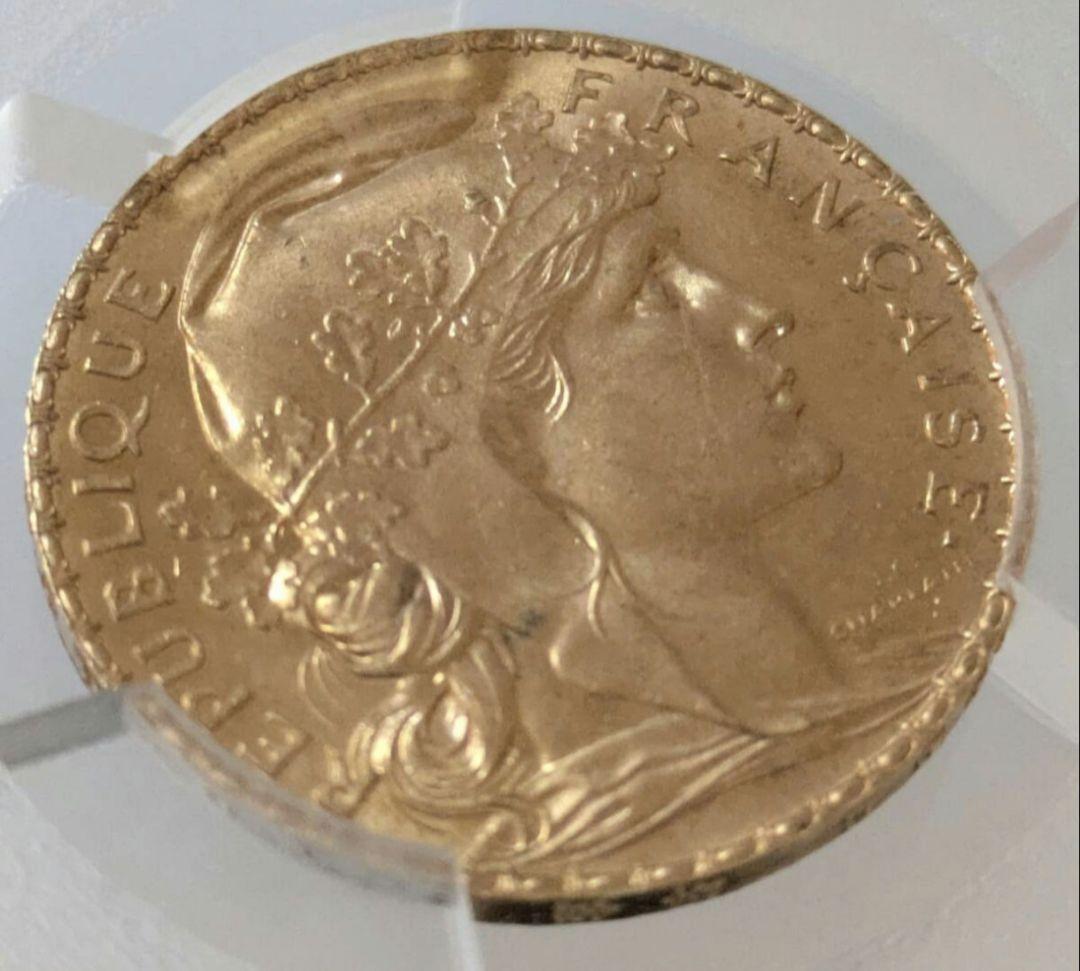 1911年 フランス 20フラン 金貨 PCGS MS66+