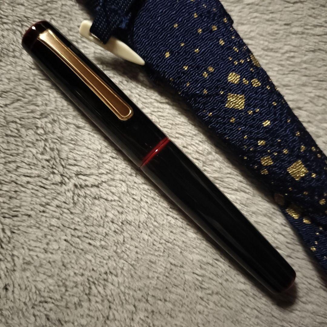 中屋万年筆 ライターピッコロ 黒溜 細字 総エボナイト