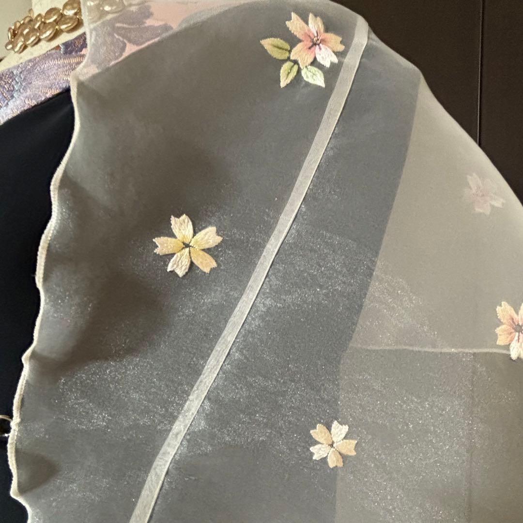 彩♪ 袋帯と未使用服地からロングワンピース❣️ストール付