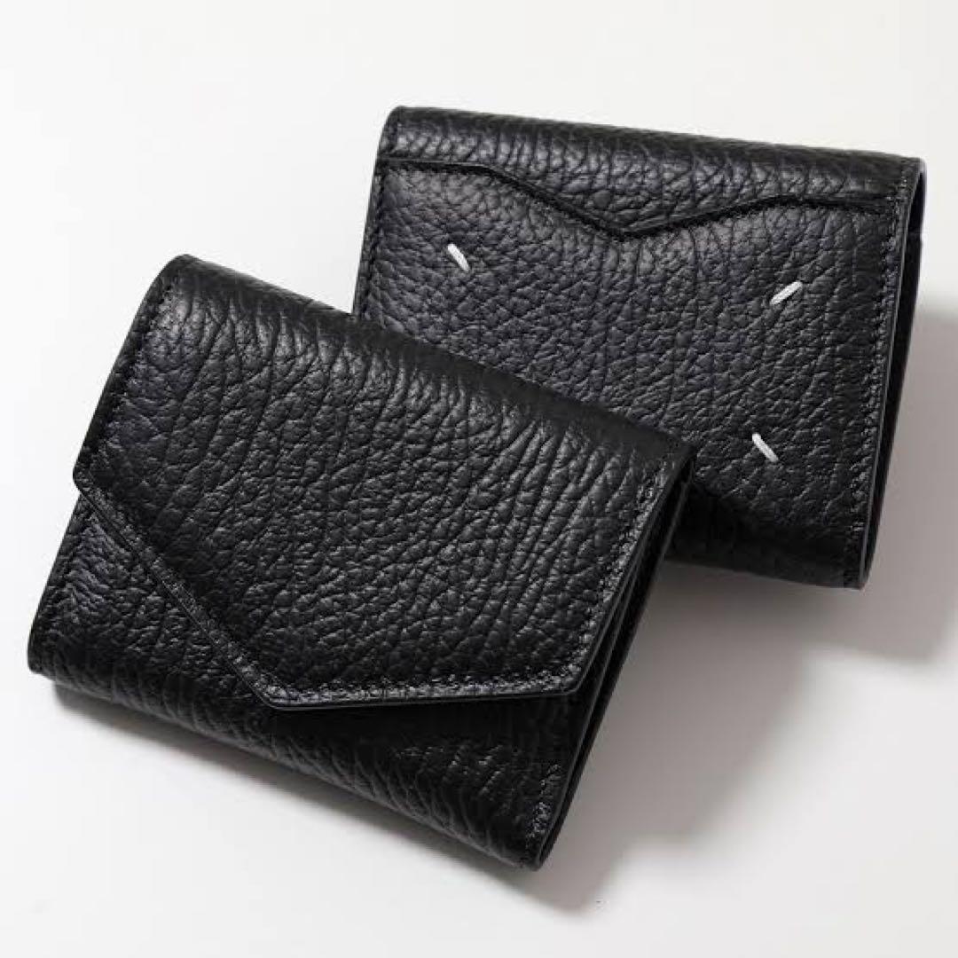 メゾンマルジェラ レザー 4ステッチ コンパクトウォレット 三つ折り財布 美品