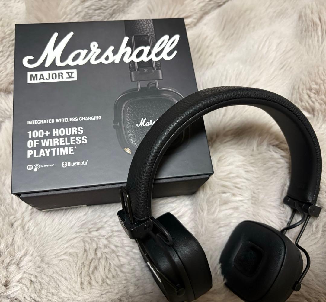 美品　Marshall Major V ワイヤレスヘッドフォン　ブラック