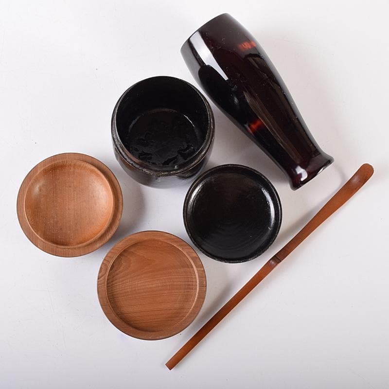 茶道具　利休茶箱　浅見与し三作　茶碗　織部焼　振出など　八点　一式　VR7984