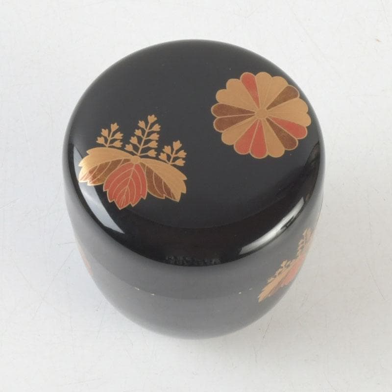 茶道具　松村建作　高台寺蒔絵　内金溜　棗　共箱　V　9287