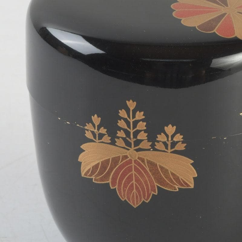 茶道具　松村建作　高台寺蒔絵　内金溜　棗　共箱　V　9287