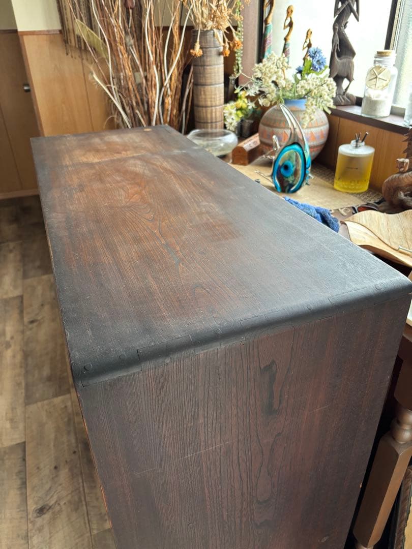 さいたま市引き取り限定！大正ロマン 黒柿茶箪笥 希少木材 アンティーク家具
