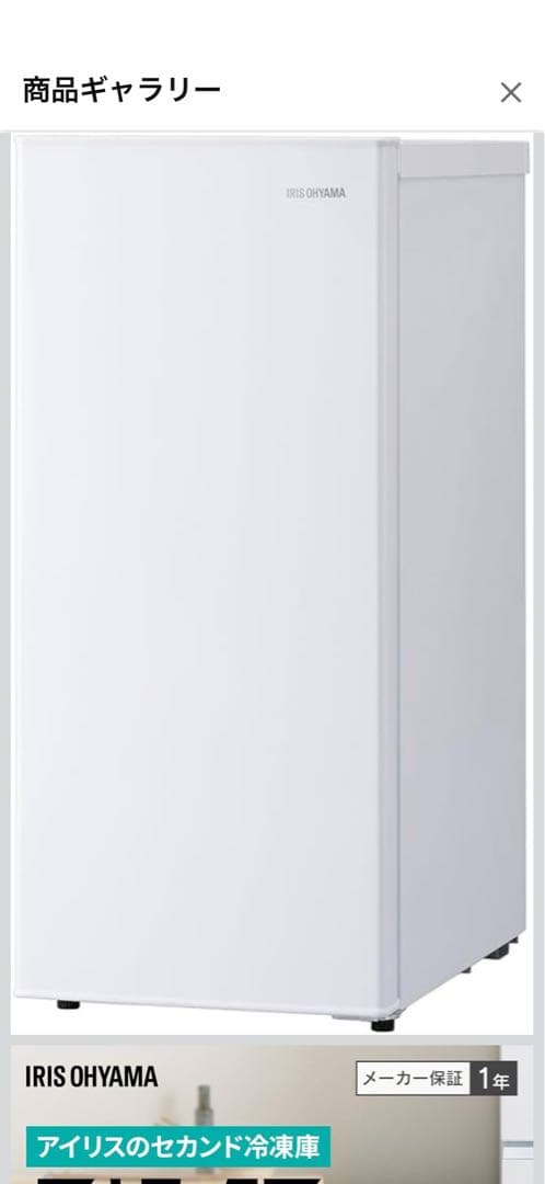 【極美品】25年製　アイリスオーヤマ　冷凍庫　66L　IUSN-7A-W