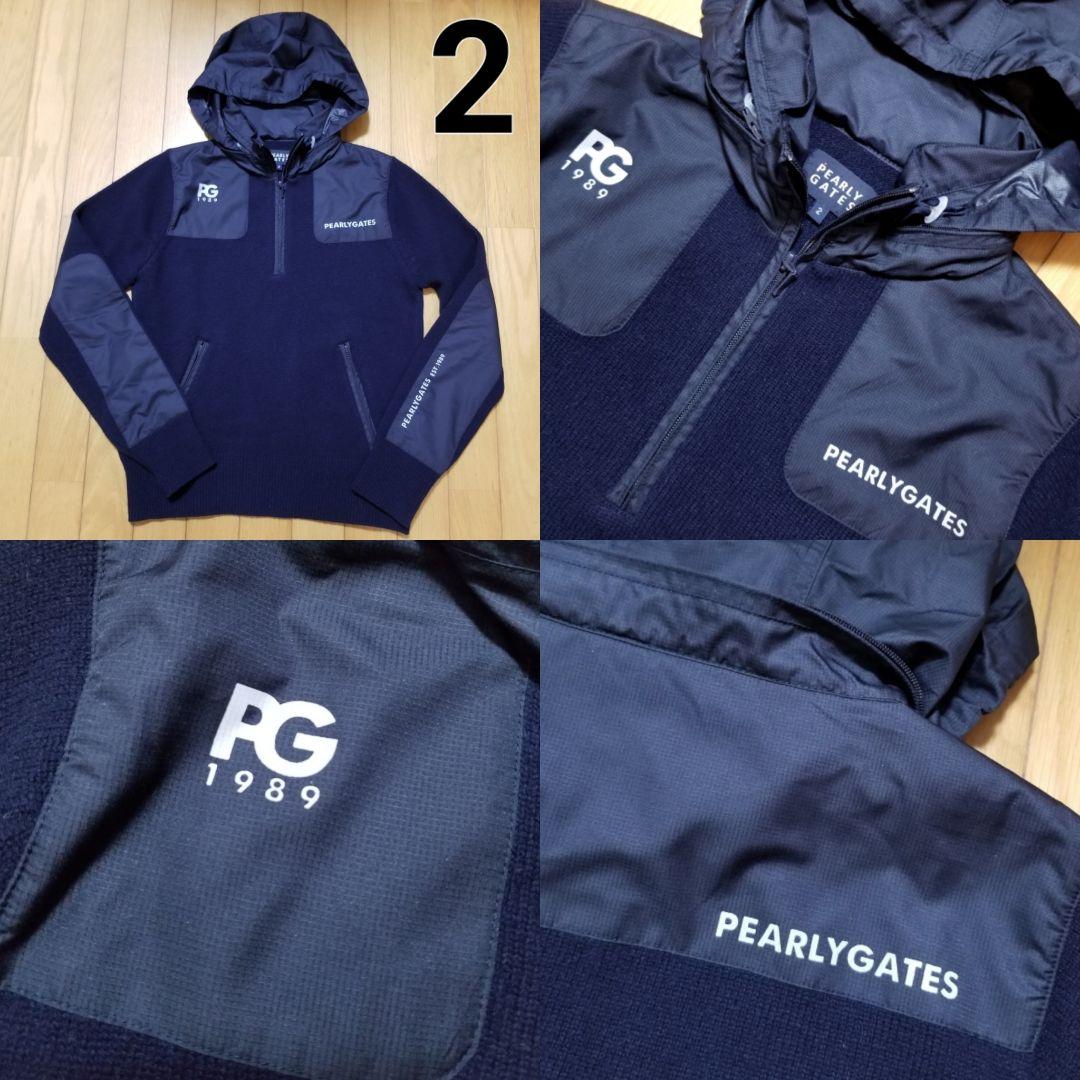 PEARLYGATESパーリーゲイツニットセーター　フード収納カシミヤ混サイズ2