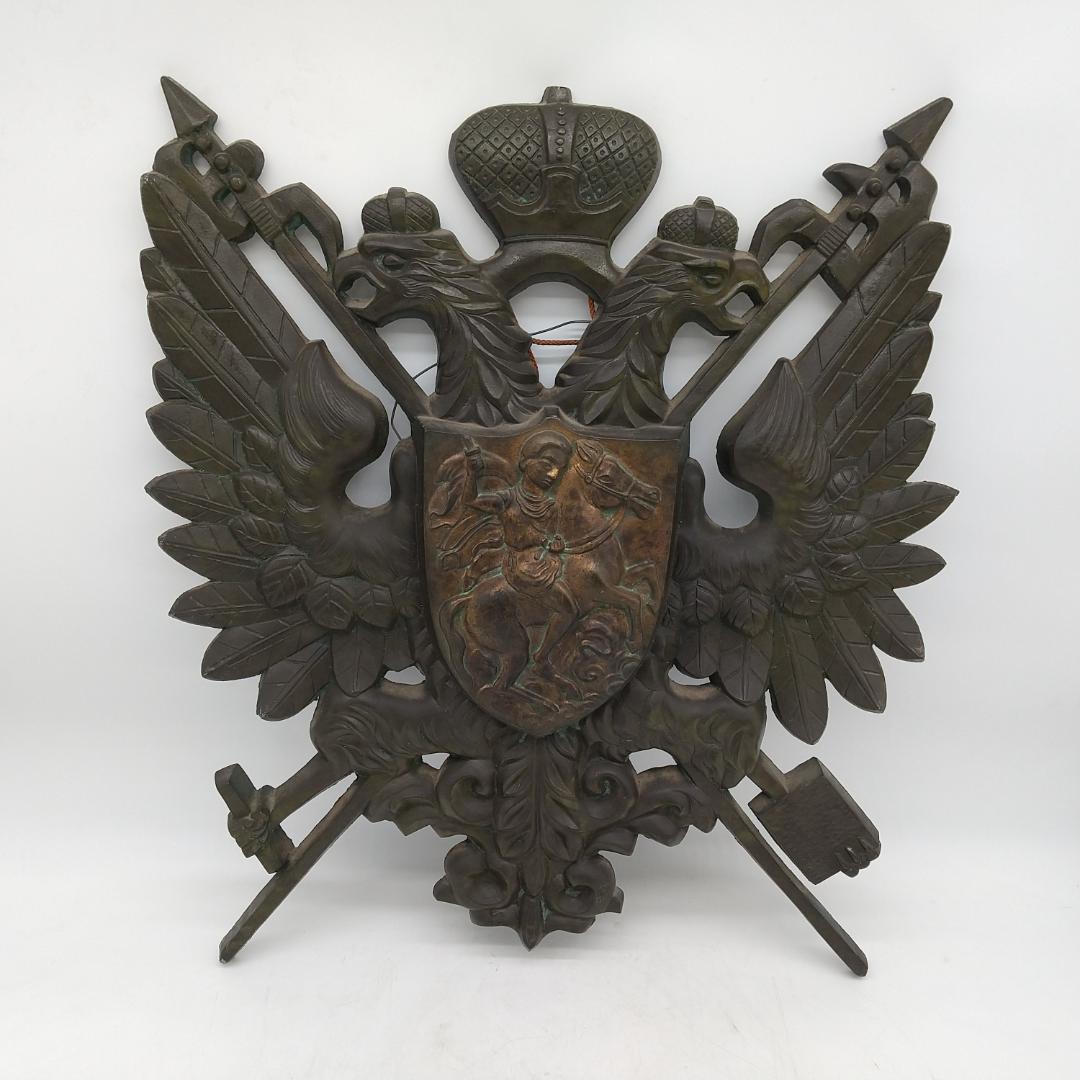 2793番 双頭鷲 レリーフ 50cm×60cm 大型 アンティーク