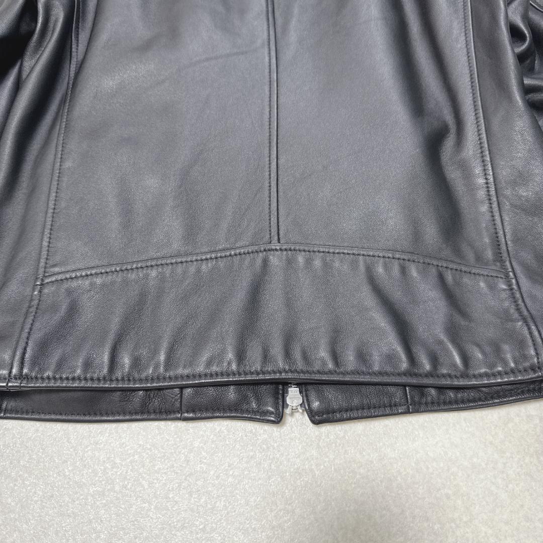 美品⭐️ナノユニバース レザーシングルライダースジャケット 黒 L ラムレザー