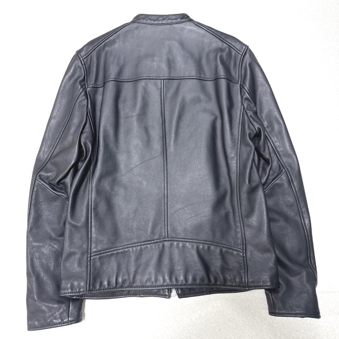美品⭐️ナノユニバース レザーシングルライダースジャケット 黒 L ラムレザー
