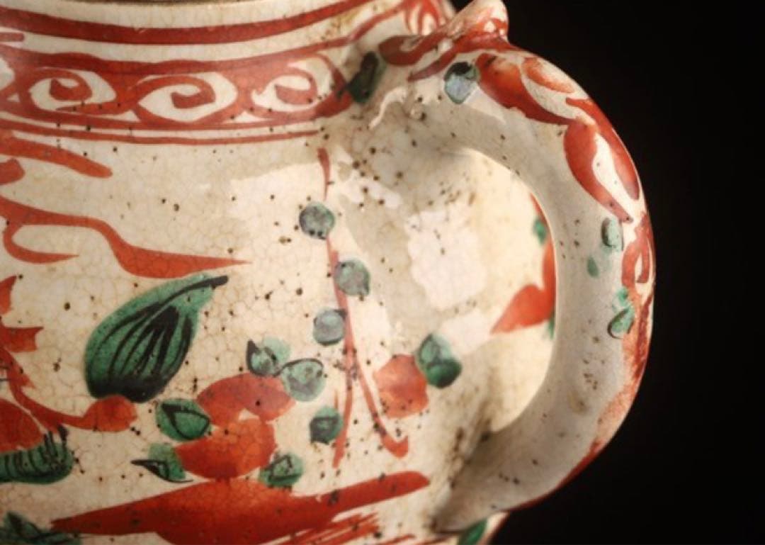 煎茶道具　赤絵水注　急須　江戸後期