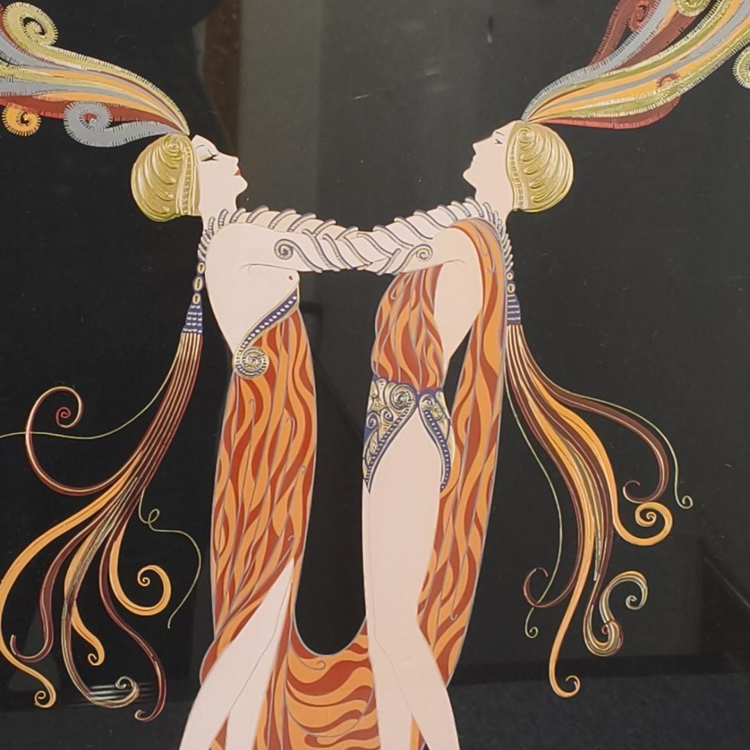 希少 erte エルテ \"Kiss of Fire\" 大判 ポスター 額縁入り