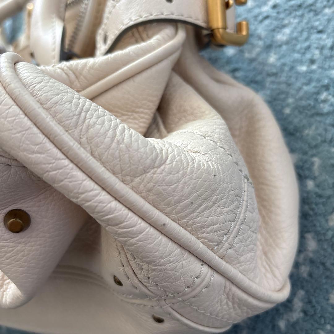 Chloe クリーム色 レザー ハンドバッグ