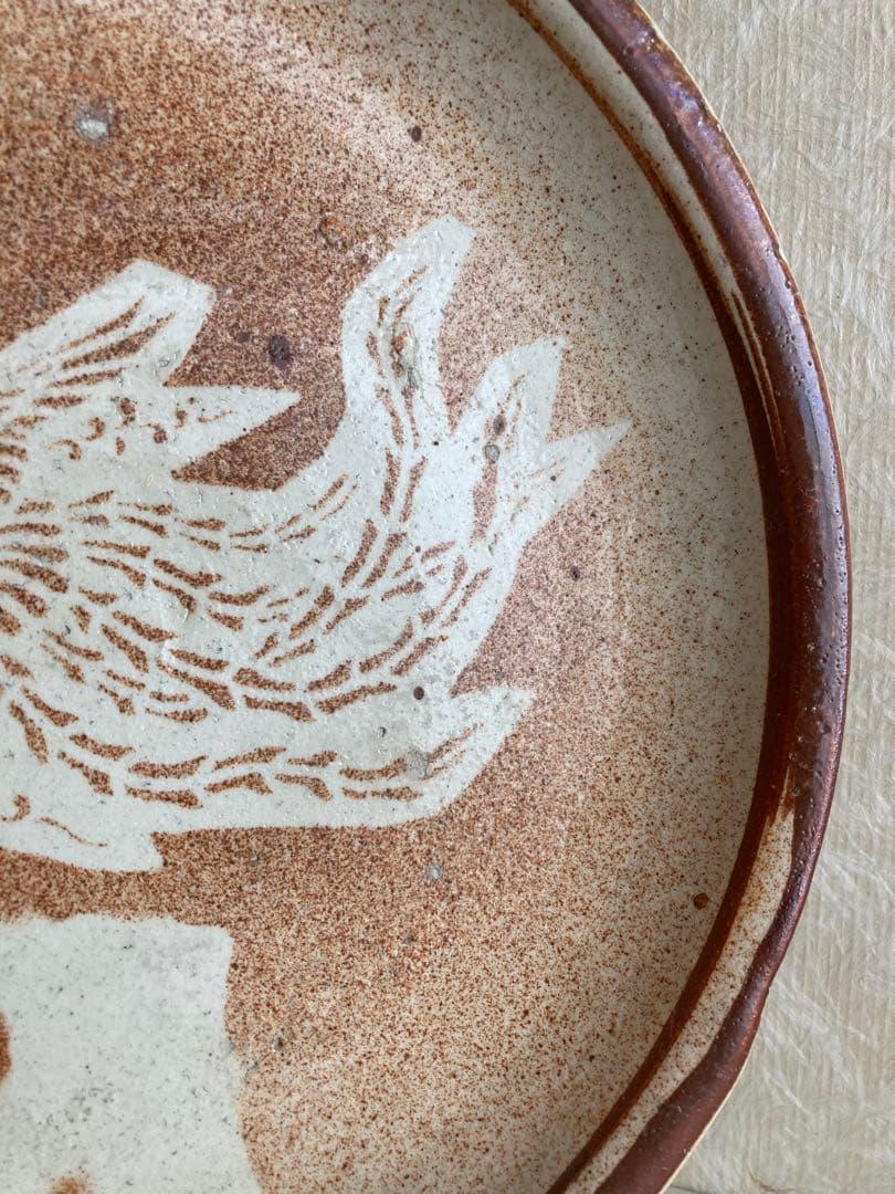 ◾️鳳凰図 陶皿 25cm江戸中期様式 あてがみ技法｜吉祥寺・三鷹アンティーク購入