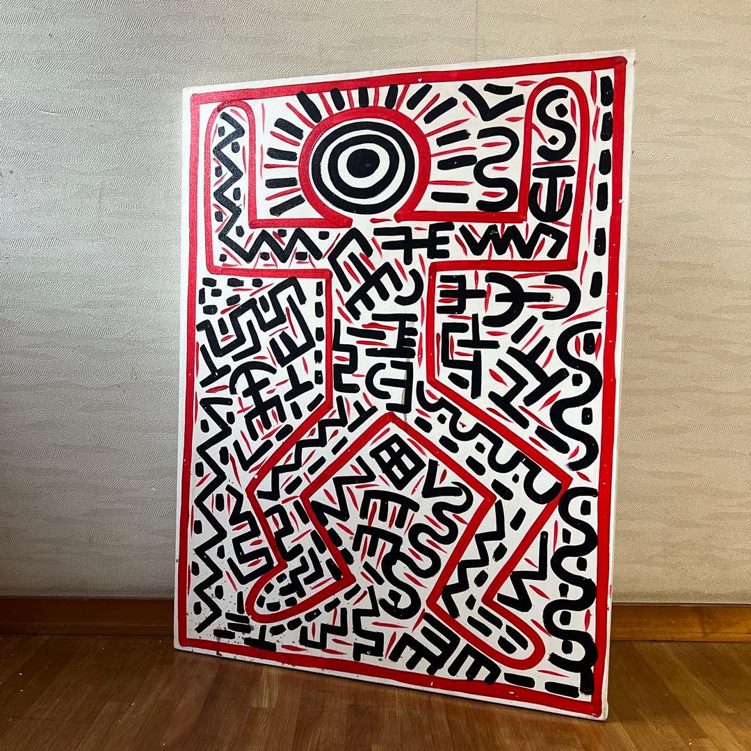 貴重　キース•ヘリング　大型肉筆油彩画
