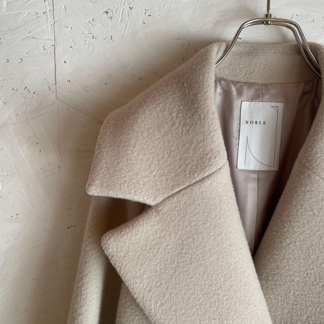 日本製【NOBLE】ウールロングチェスターコート　36