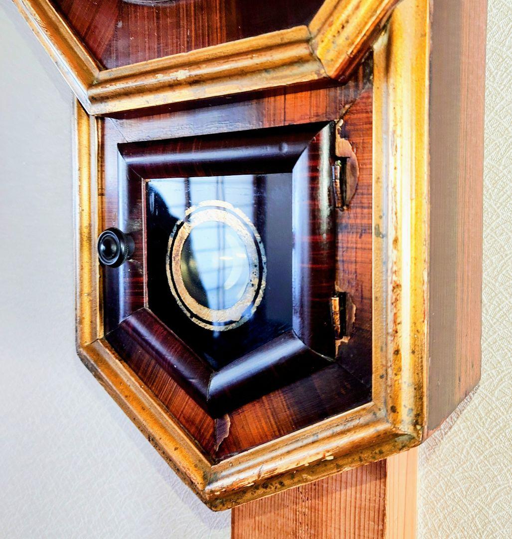 〈OH済完動・美品〉高野時計製造所旗印　金箔八角ゼンマイ振り子時計　アンティーク