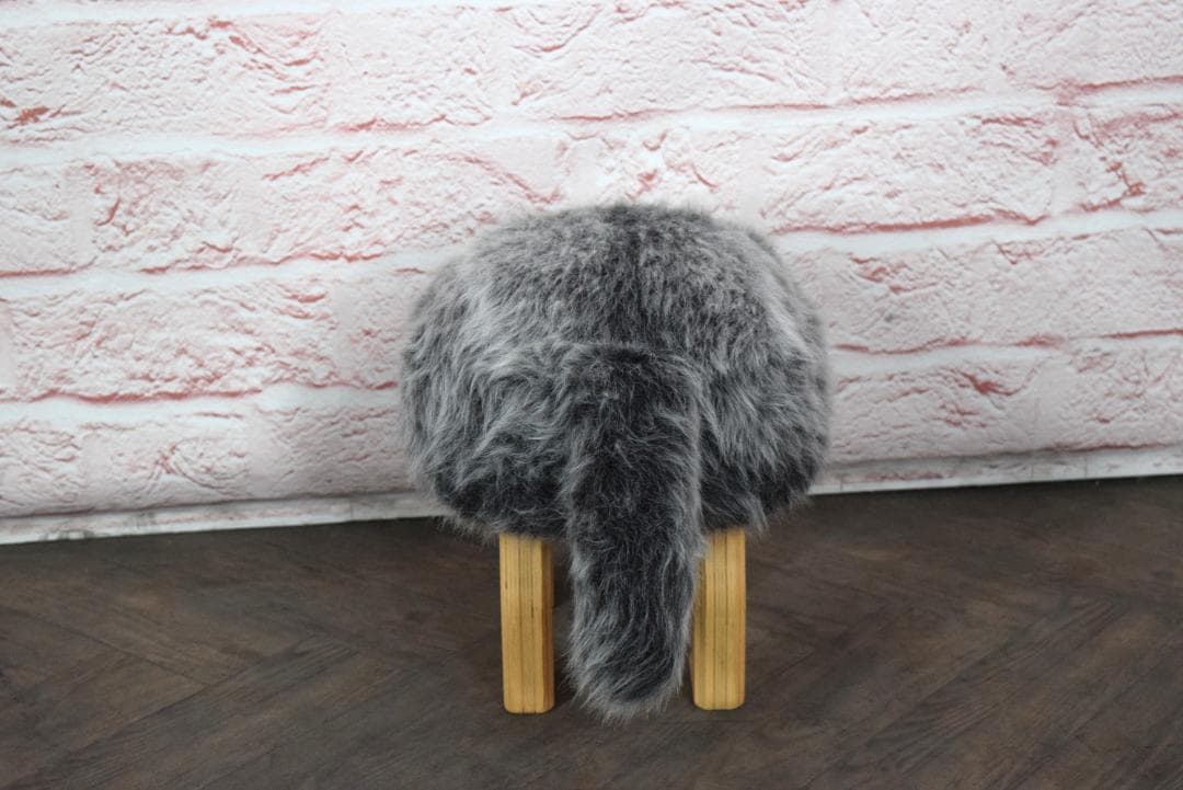 展示品 旭川家具 匠工芸 アニマルスツール ウルフグレーミックス Sサイズ