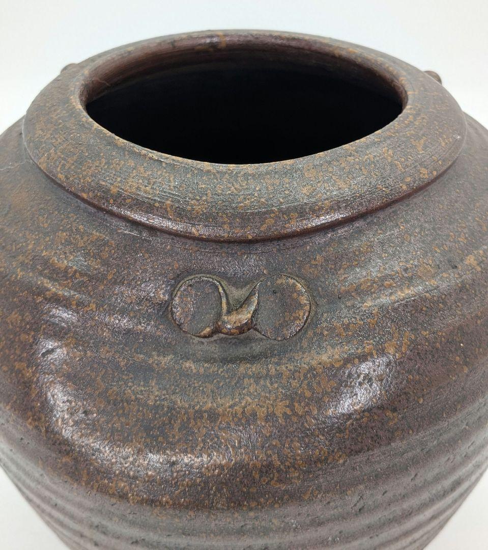 明治～昭和初期 備前焼 三耳壺 三耳壷 花瓶 花入 花器 フラワーベース 置物