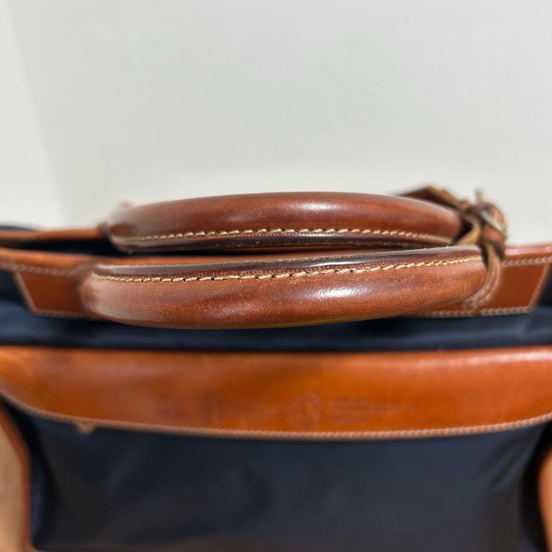 【美品】Felisi フェリージ8637/2 バッグ　ネイビー&ライトブラウン