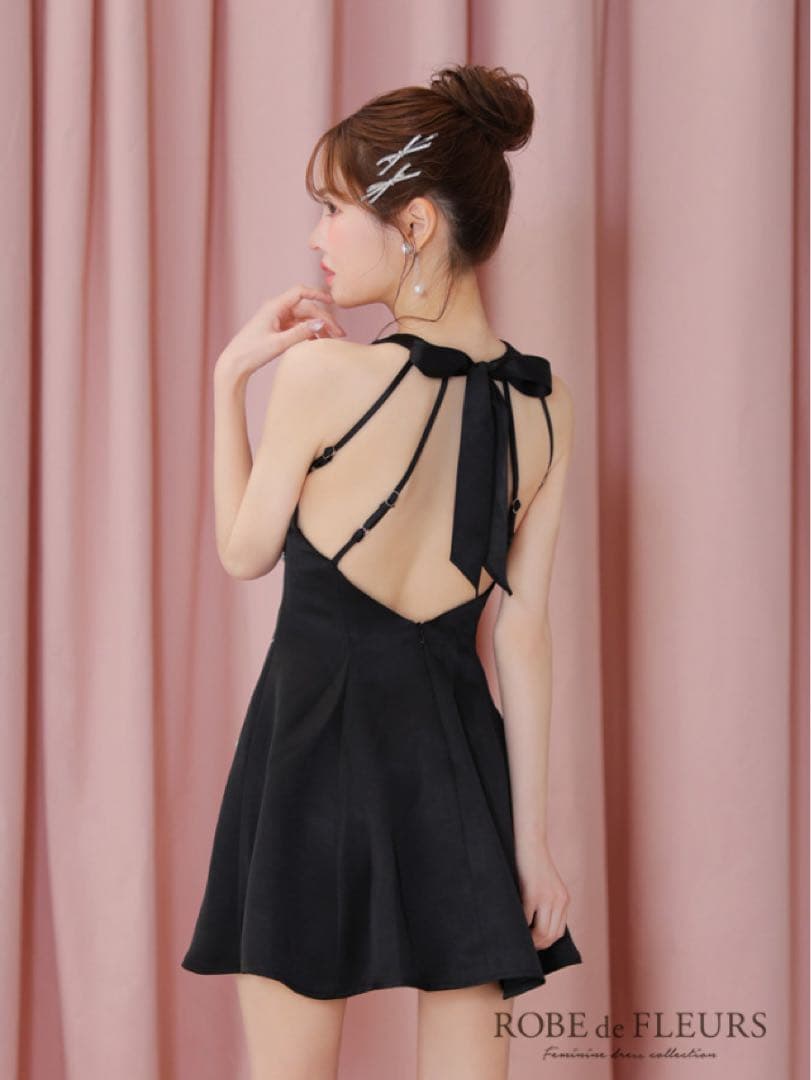 ROBE de FLEURS ブラックドレス S