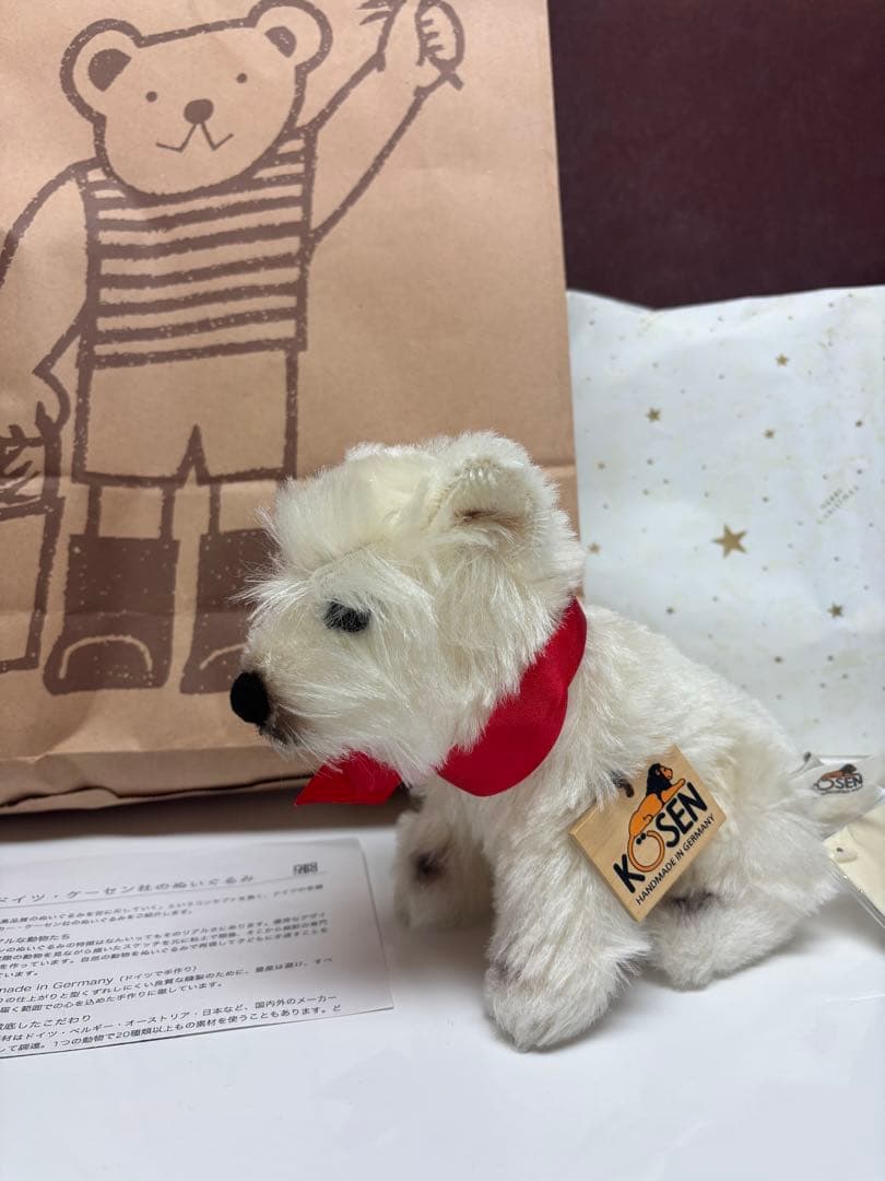 KOSEN ホワイト犬 ぬいぐるみ　[美品]