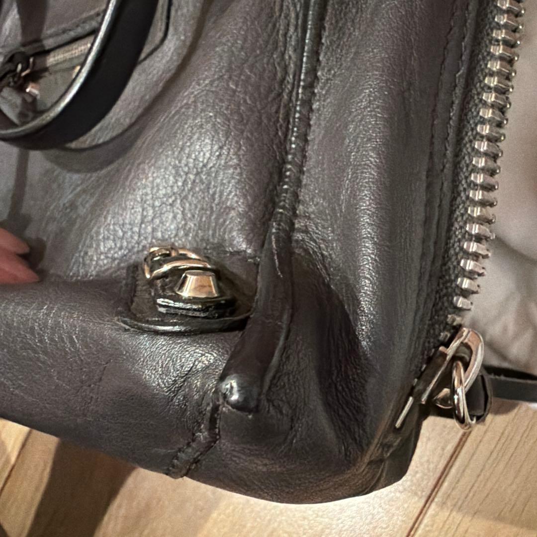 バレンシアガ 2WAYハンドバッグペーパーミニ グレー