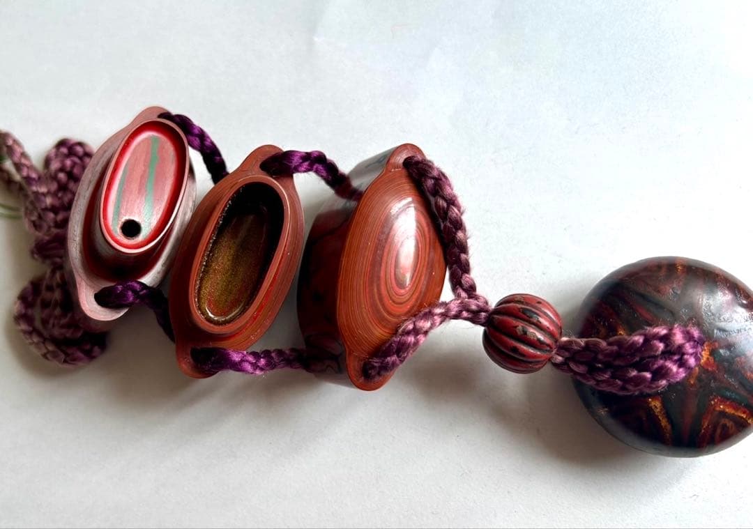 光悦在銘　堆漆印籠　堆朱　湯浅豊太郎