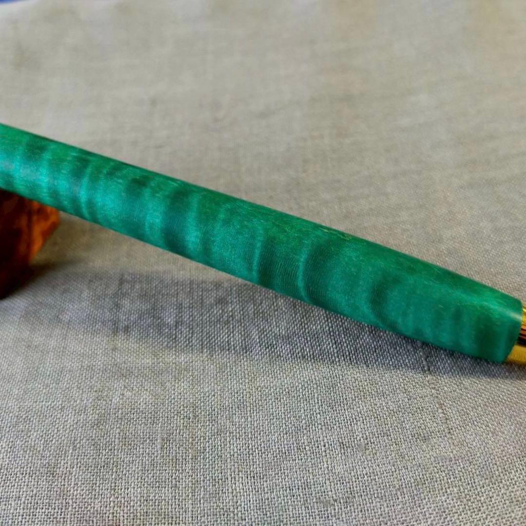 【翠】　スタビライズドウッド　ハンドメイド　木軸ボールペン　G2　ゴールド