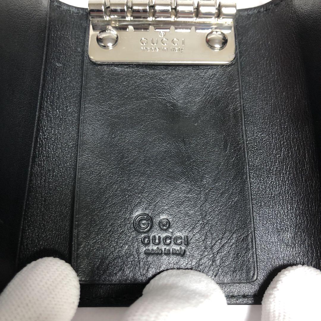 極美品　グッチ　キーケース　6連　マイクロシマ　 GG柄　ブラック