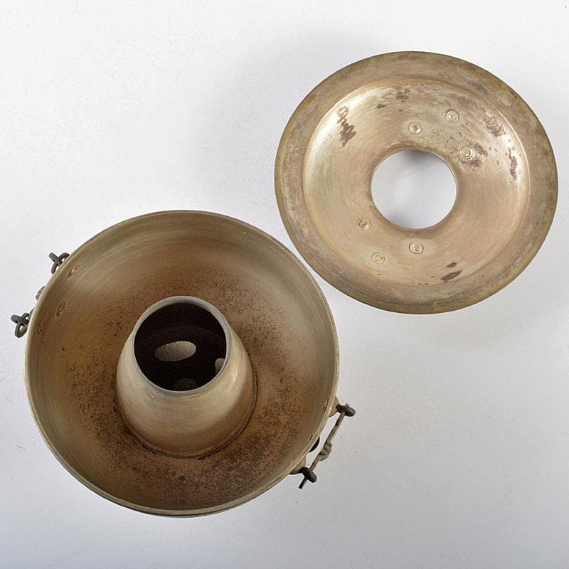 朝鮮美術　李王家美術工場造　蝙蝠手花彫金　神仙炉　宮廷料理器　V　R5820