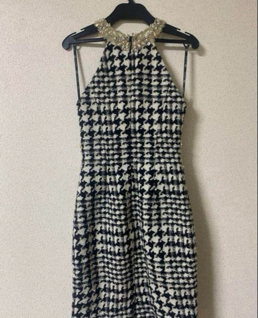 Angel R 千鳥柄ラメ入りツイードタイト　キャバドレス