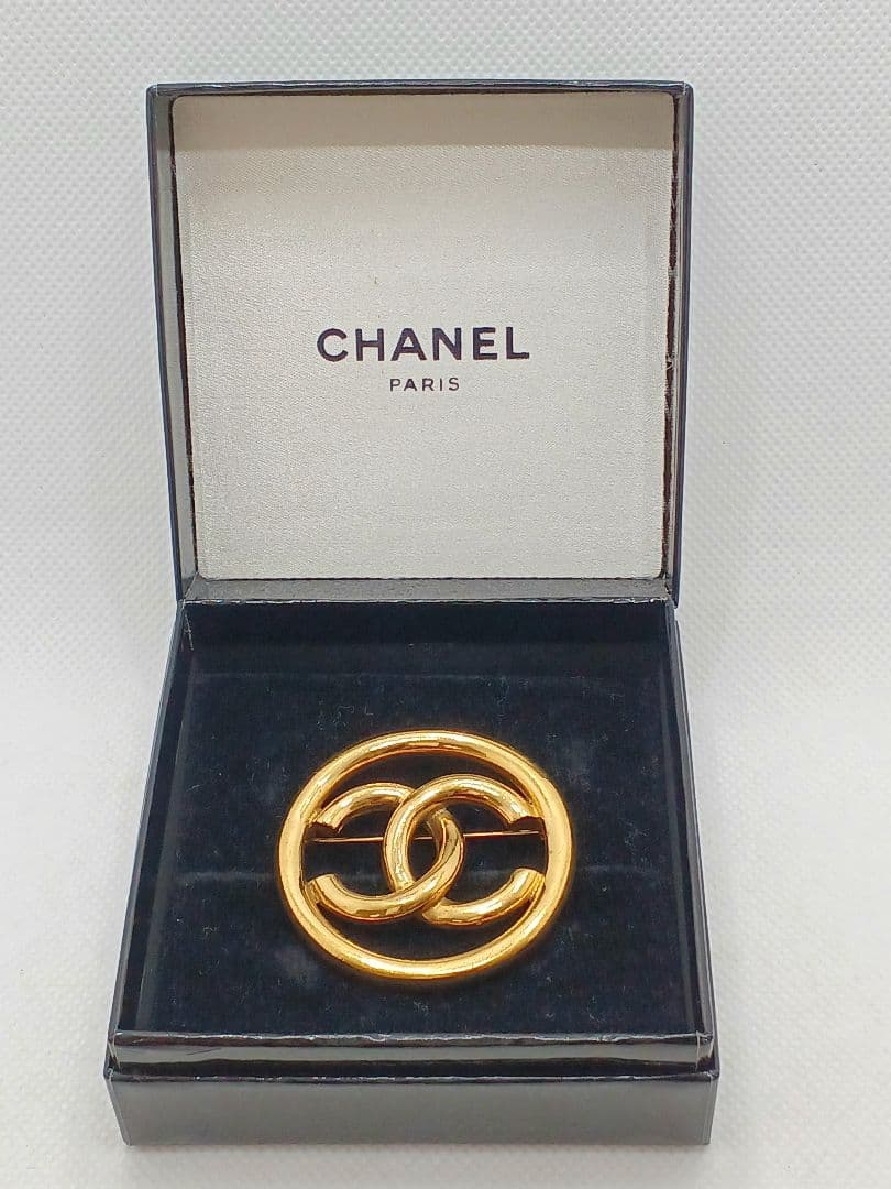 CHANEL シャネル　 ココマーク サークル ブローチ　ヴィンテージ