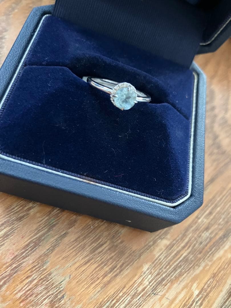 スタージュエリー　パワーオンザムーン　K18 アクアマリン　リング　ダイヤ