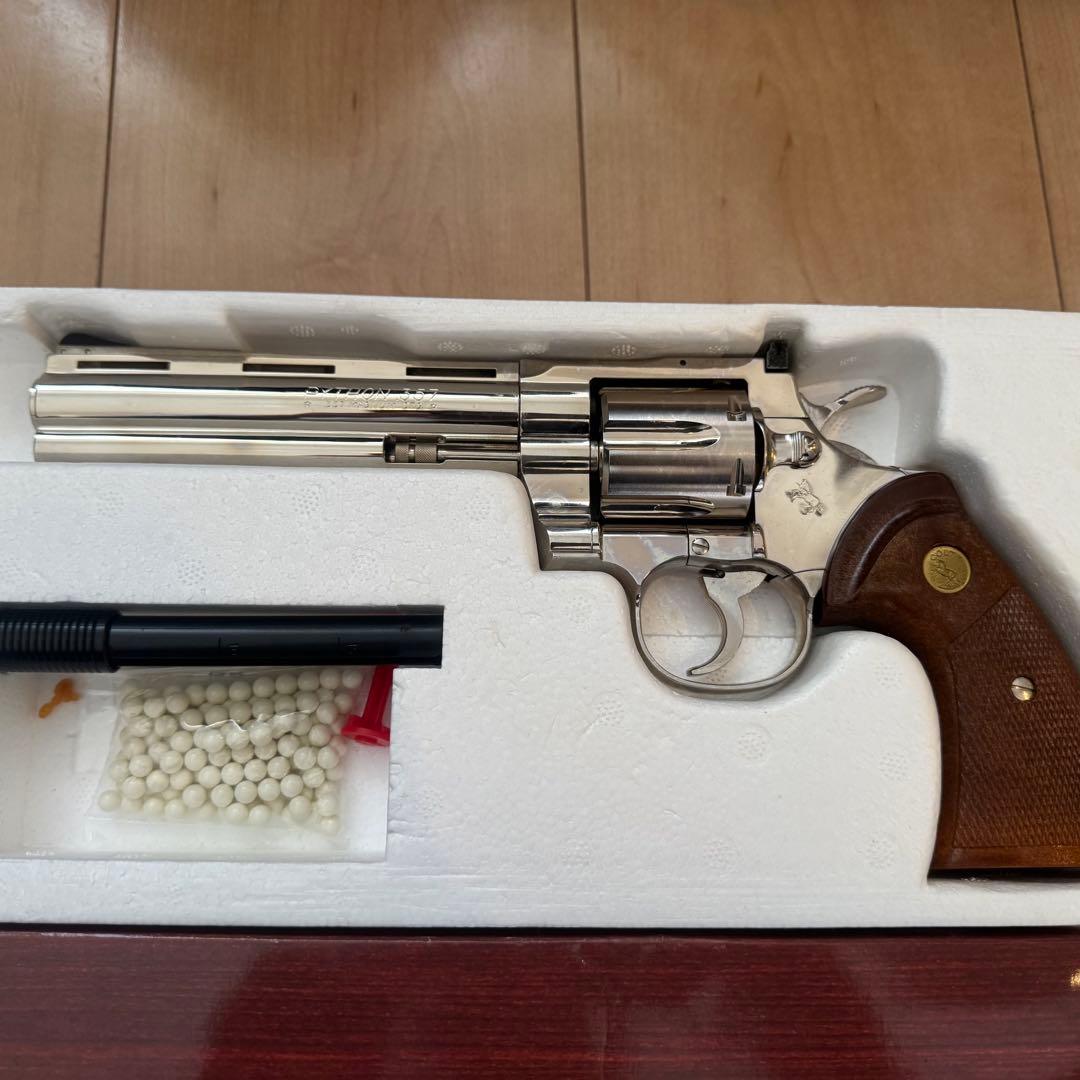 【Rモデル】 タナカ コルトパイソン　ニッケルフィニッシュ　6インチ ガスガン