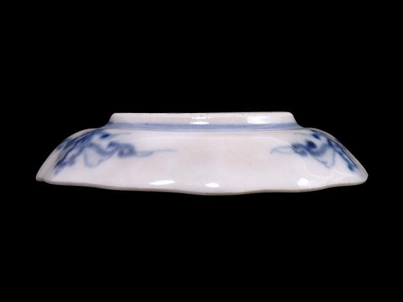 大聖寺伊万里　金襴手　桐に鳳凰　石畳紋の図　豆皿　E027AS-CTt