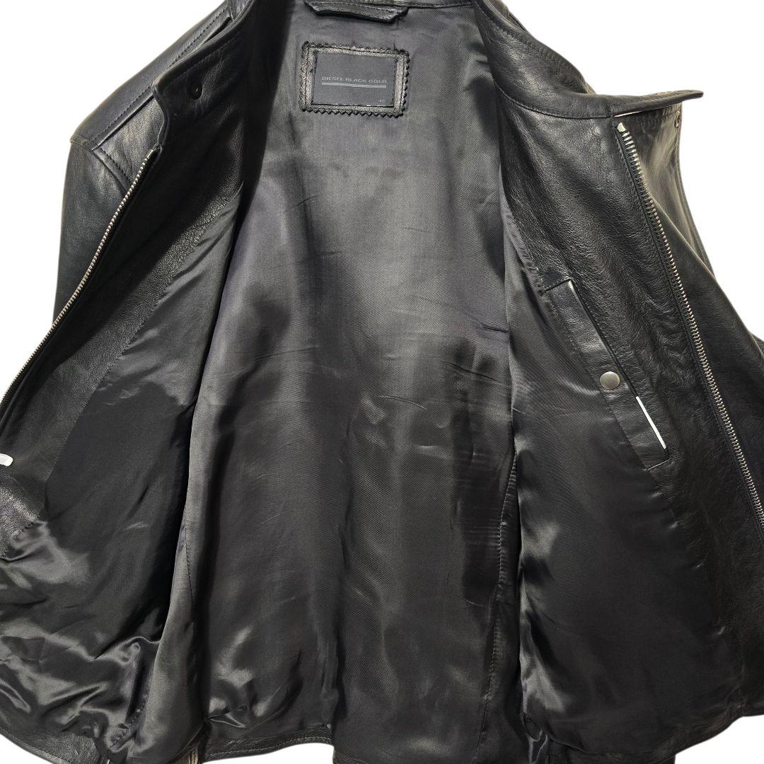 DIESEL BLACKGOLD シングルライダースジャケット ラムレザー 46