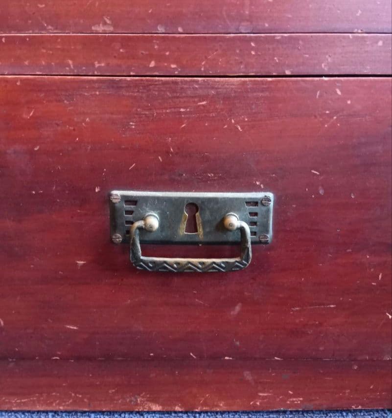 木製書類箱　三段棚　引き出し付き　昭和十一年　レトロ　ヴィンテージ