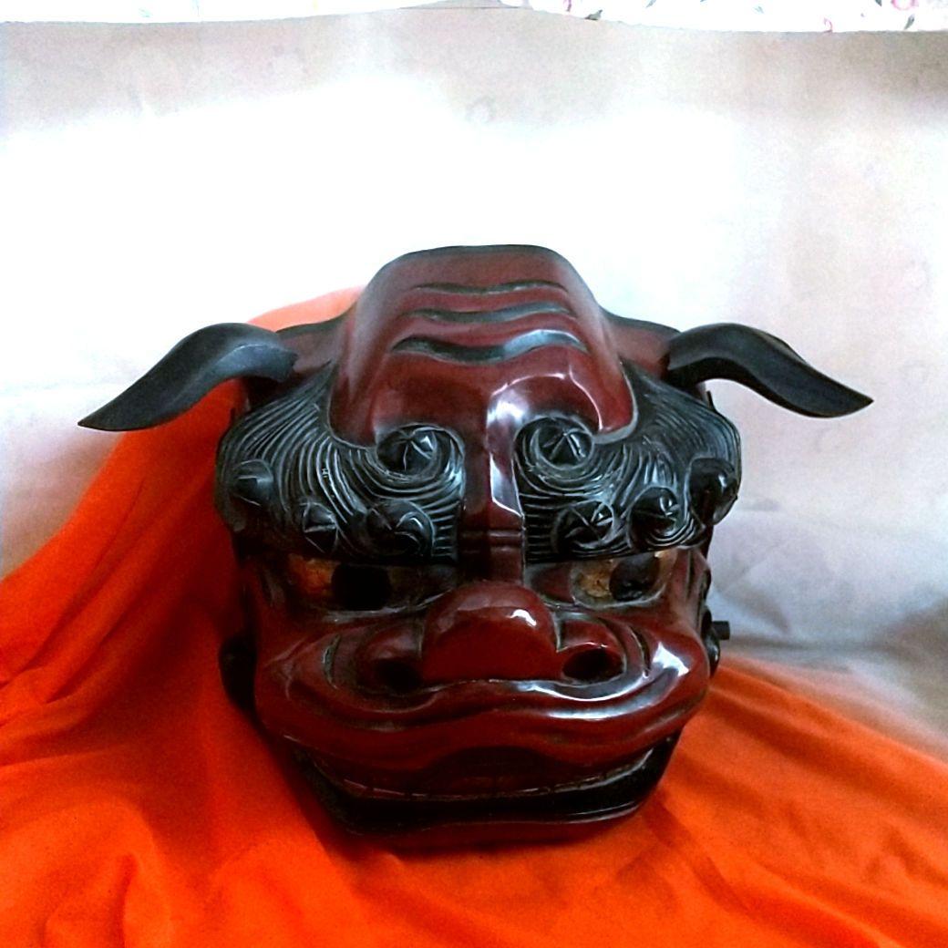 工芸品　木製　獅子頭 獅子舞　雄獅子