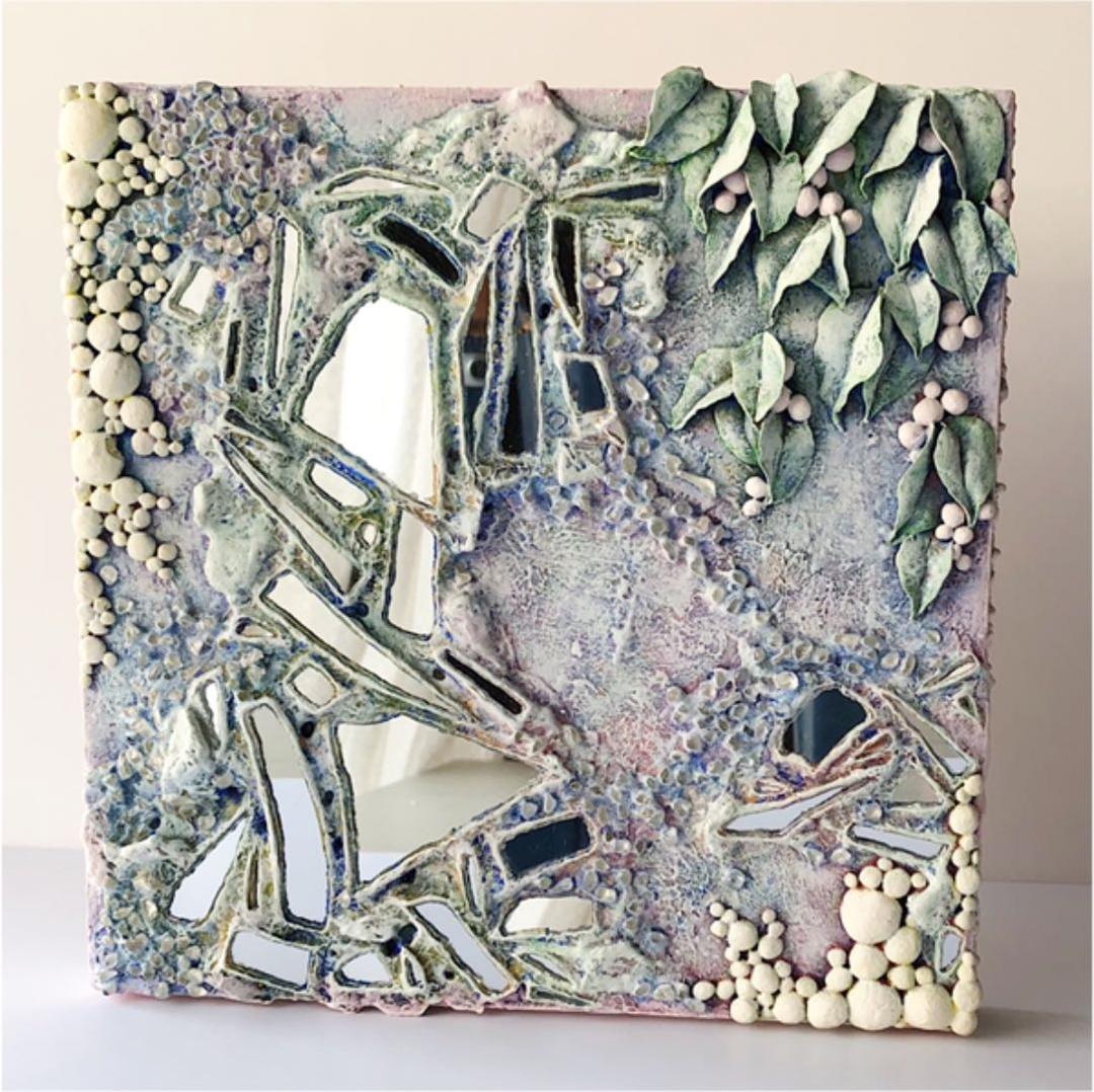 原画　アクリル着色　紙粘土絵画「朝のひかり」 吉田美香