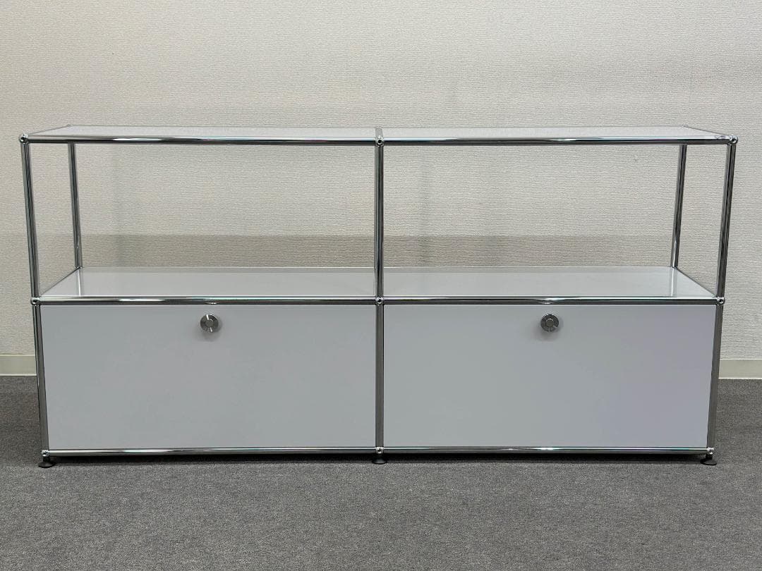 美品 正規品■USMハラー■キャビネット　2列2段　ライトグレー　サイドボード