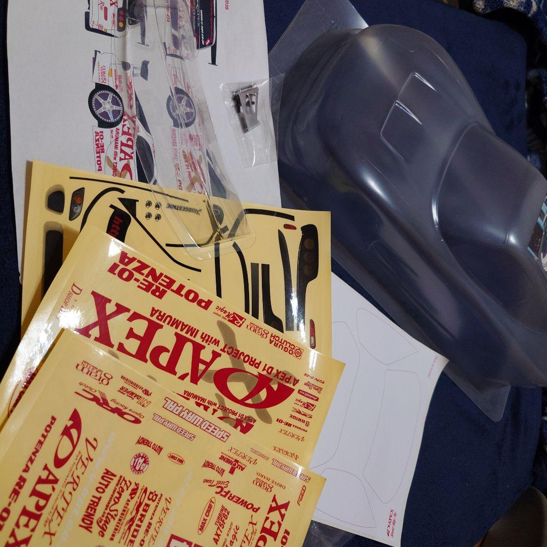 ラジコンドリフト　ＦＤ３Ｓ RCカー ボディ 透明 ステッカー付き